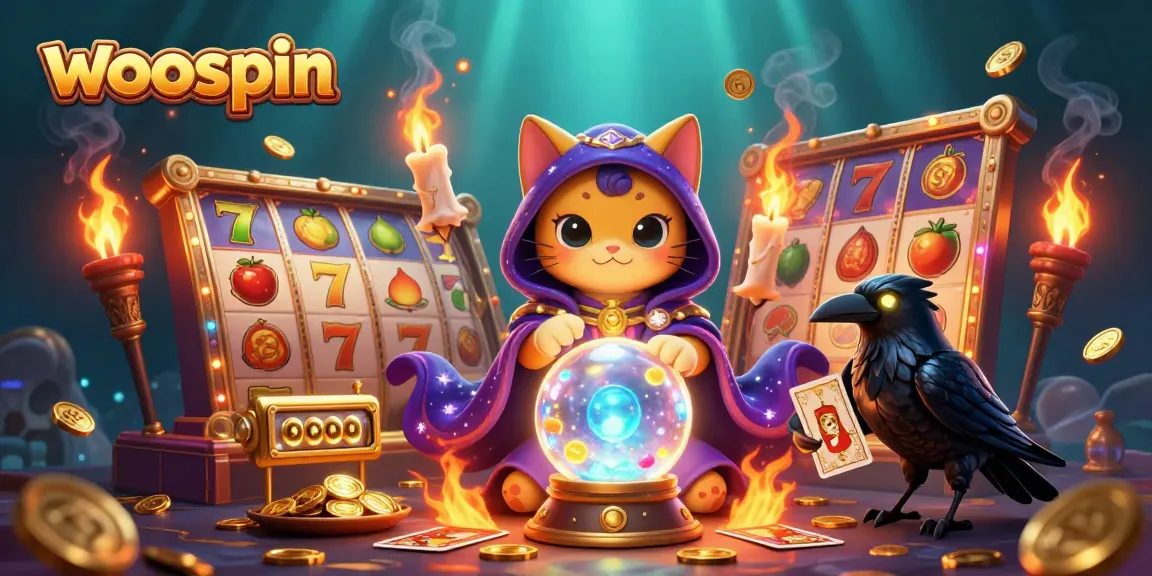 Experience thrilling gameplay with woospin's magical casino scene featuring whimsical characters.