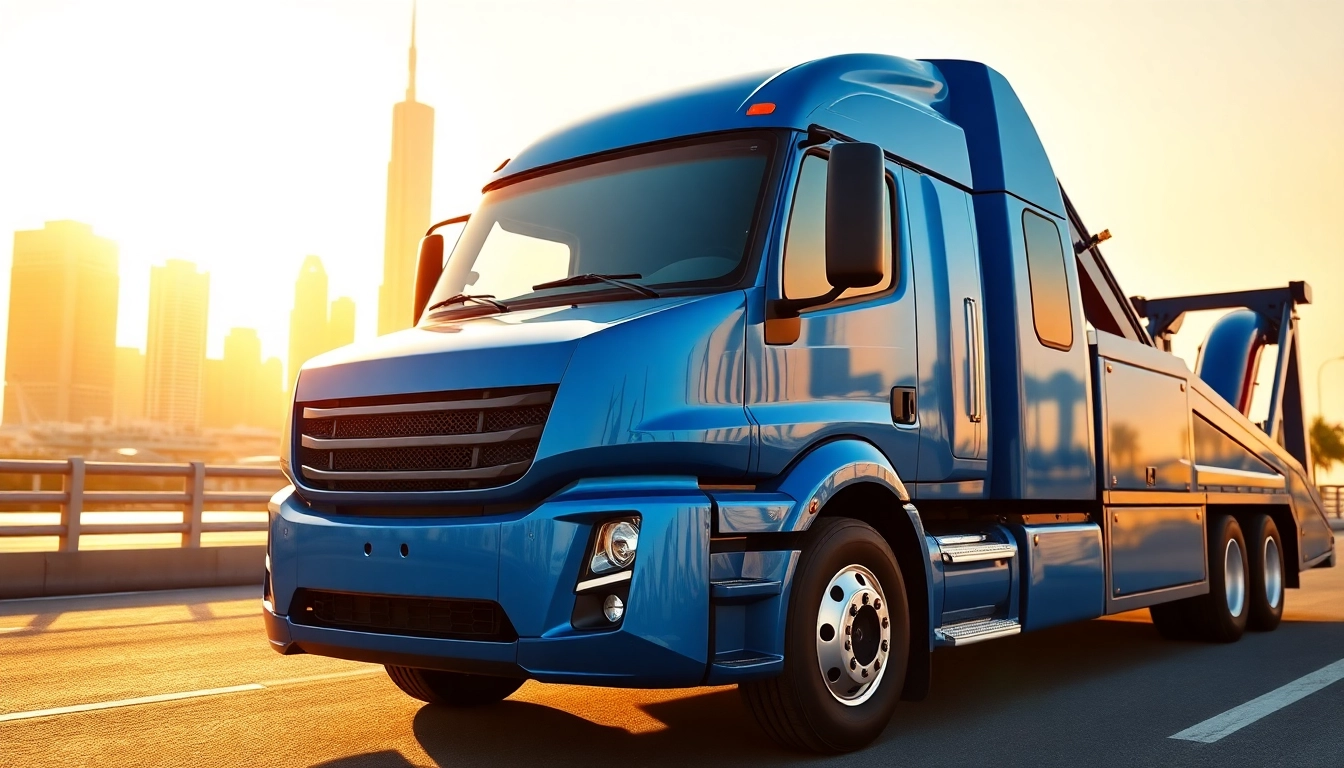 TRT Recovery UAE offers professional car recovery services with a modern tow truck in Dubai.