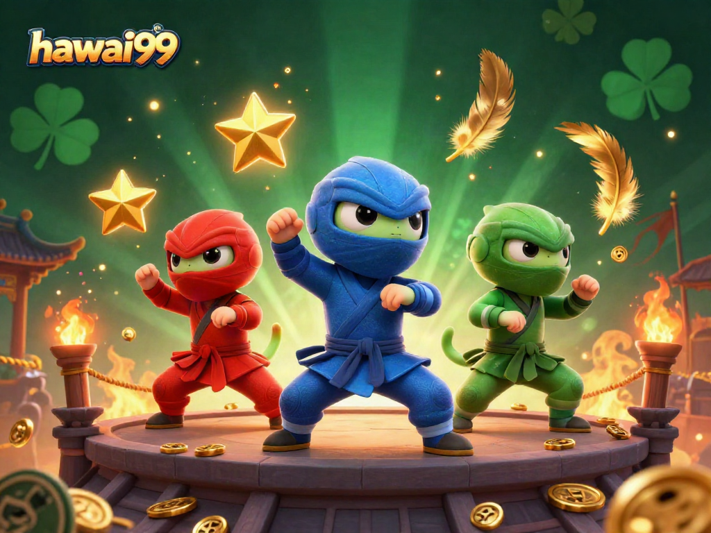 Experience thrilling martial arts action with the hawai99 chameleon team in a vibrant casino arena.