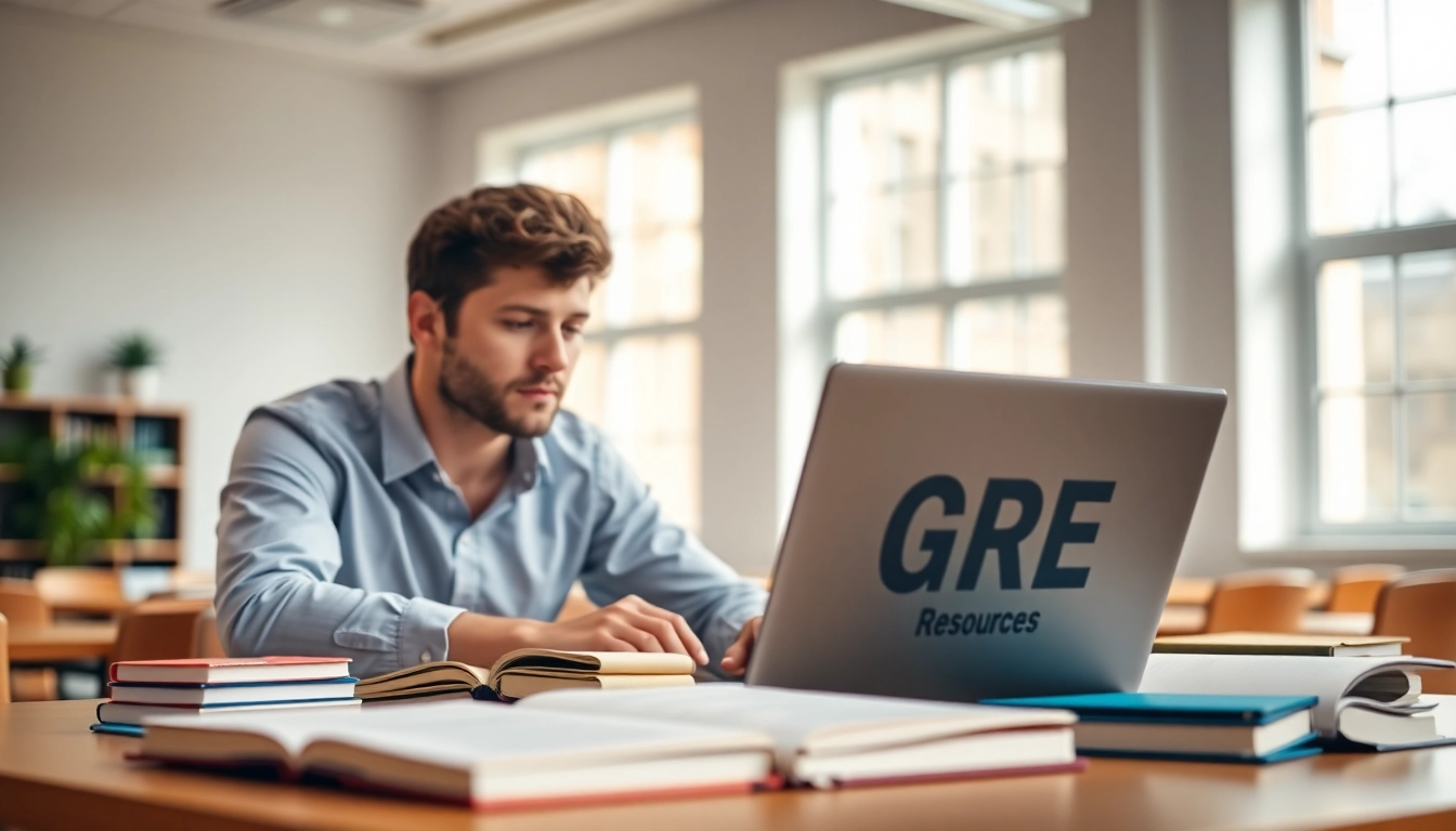 Pay someone to take GRE for me: focused student studying in a modern classroom.