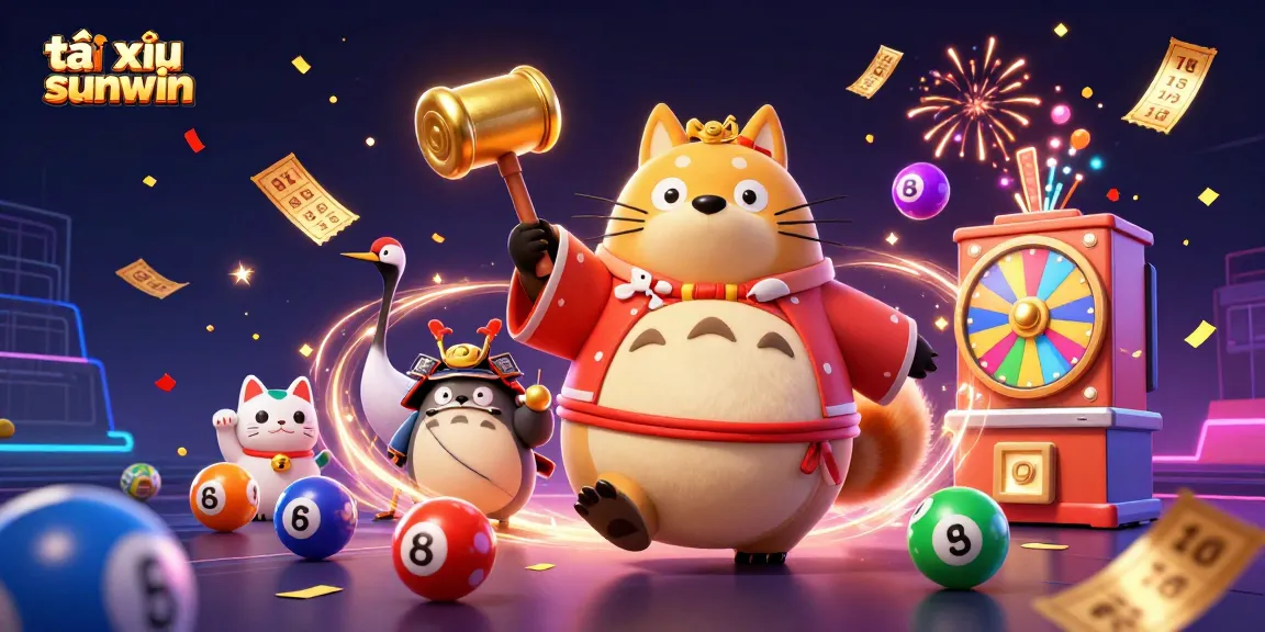 Engage in tài xỉu sunwin with vibrant cartoon characters and exciting casino elements.