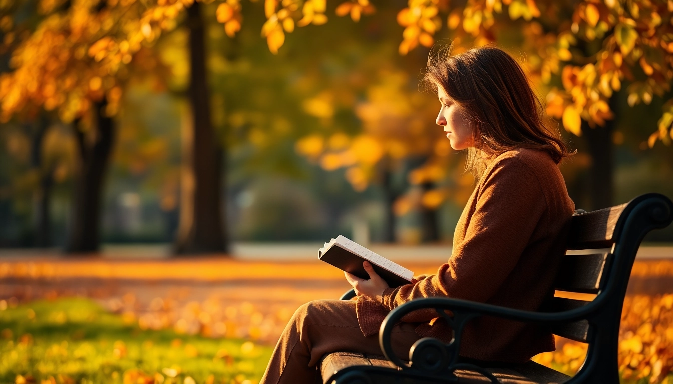 Reflecting on life in a break down with a serene setting of a person in nature.