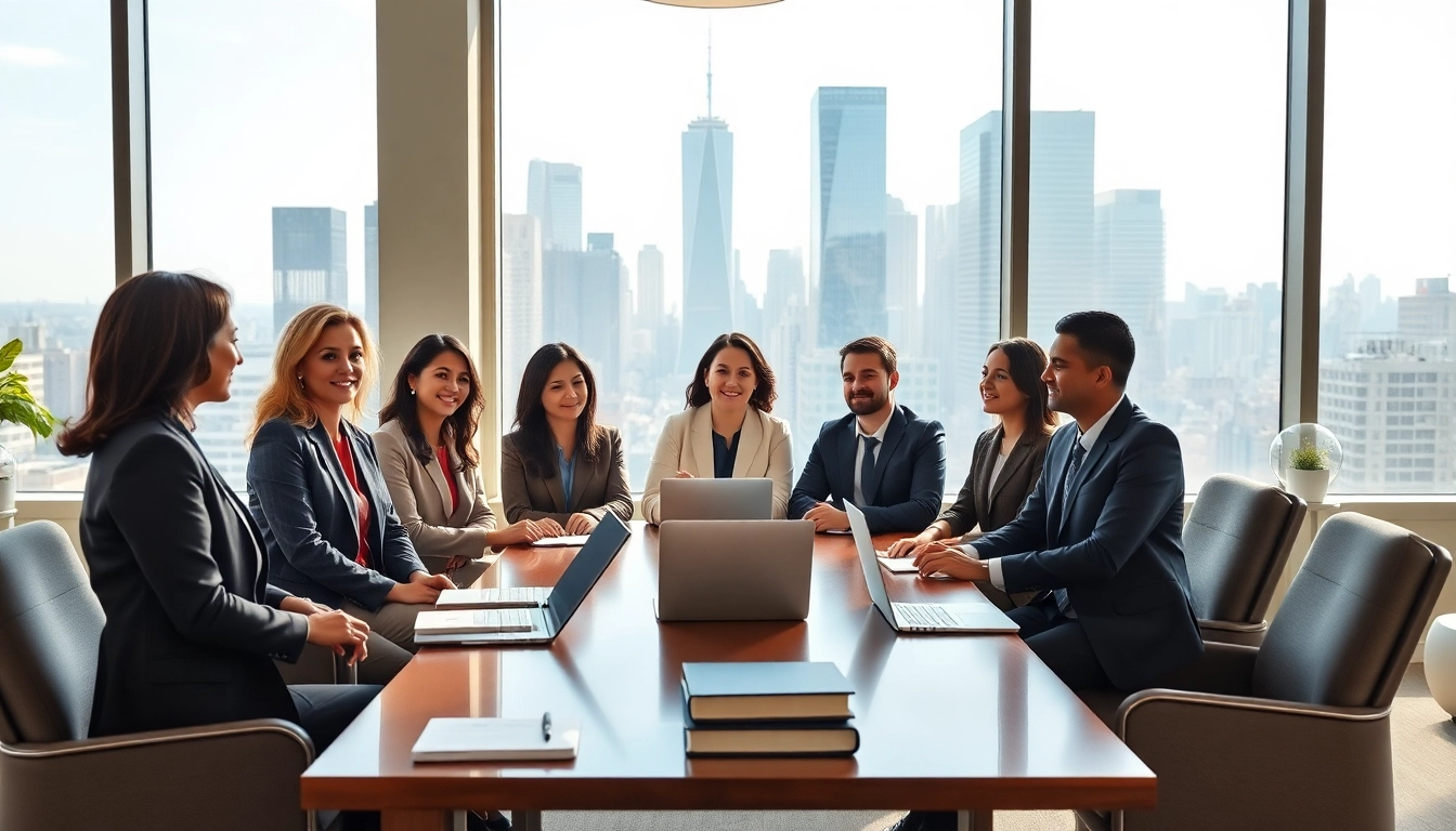 Attorneys at https://www.cohanlegal.com strategizing in a vibrant New York City law office setting.