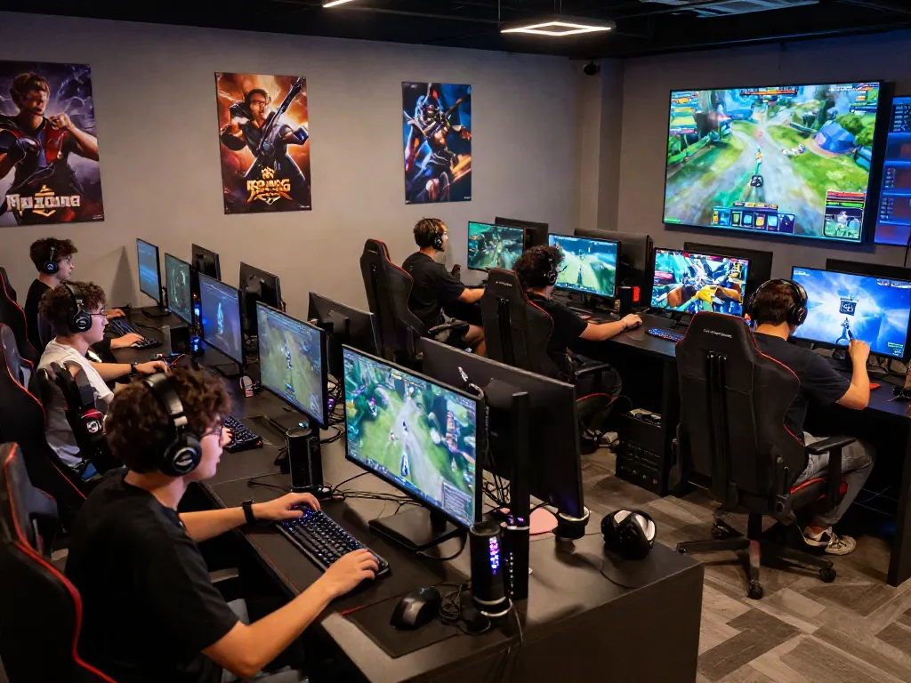 Players immersed in a thrilling multiplayer experience at DJARUMBOS gaming lounge.