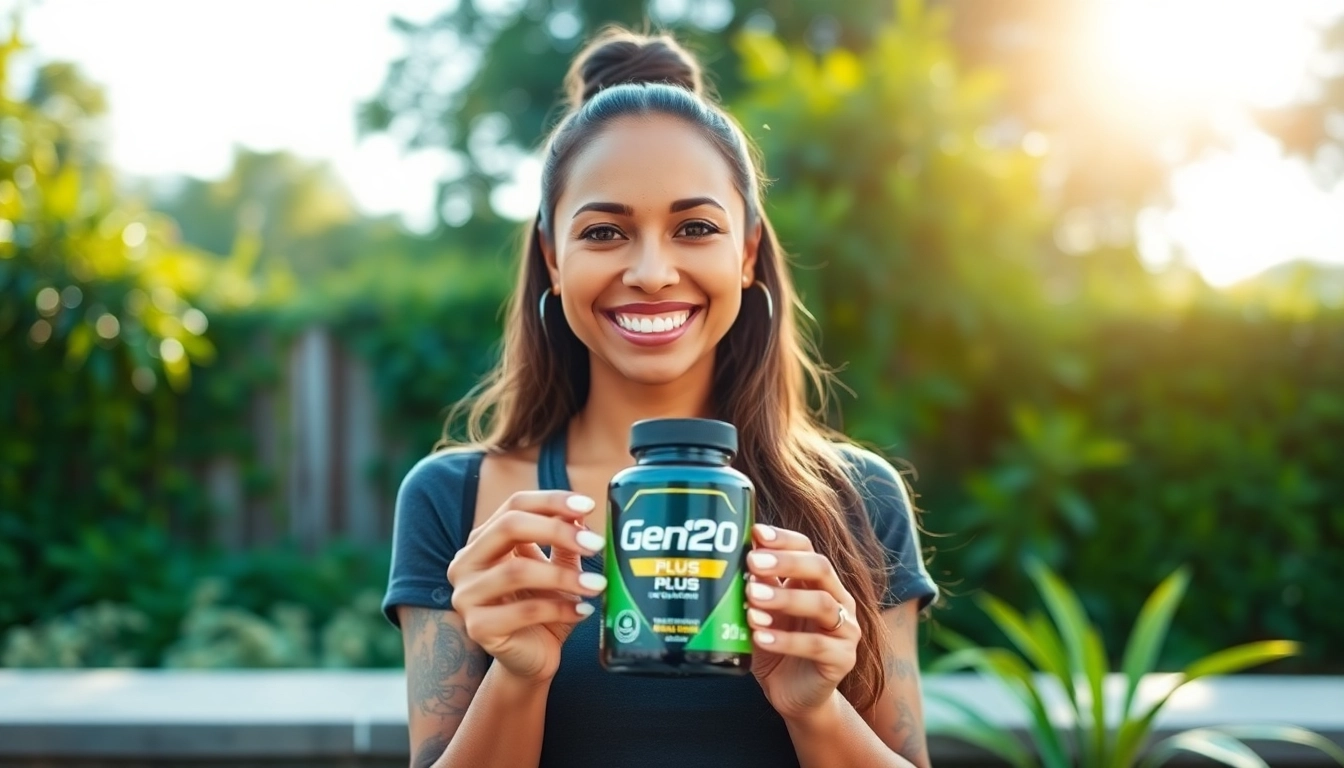 Promote wellness with Genf20 Plus in a vibrant, sunny outdoor setting.