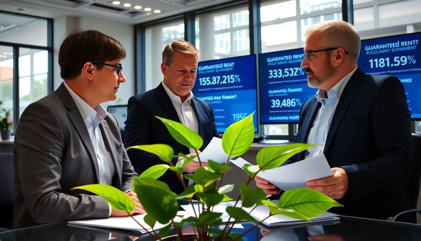 Landlords discussing guaranteed rent in high Wycombe in a professional office.