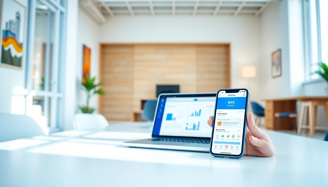 WPS下载 interface displayed in a modern workspace, highlighting efficiency and innovation.