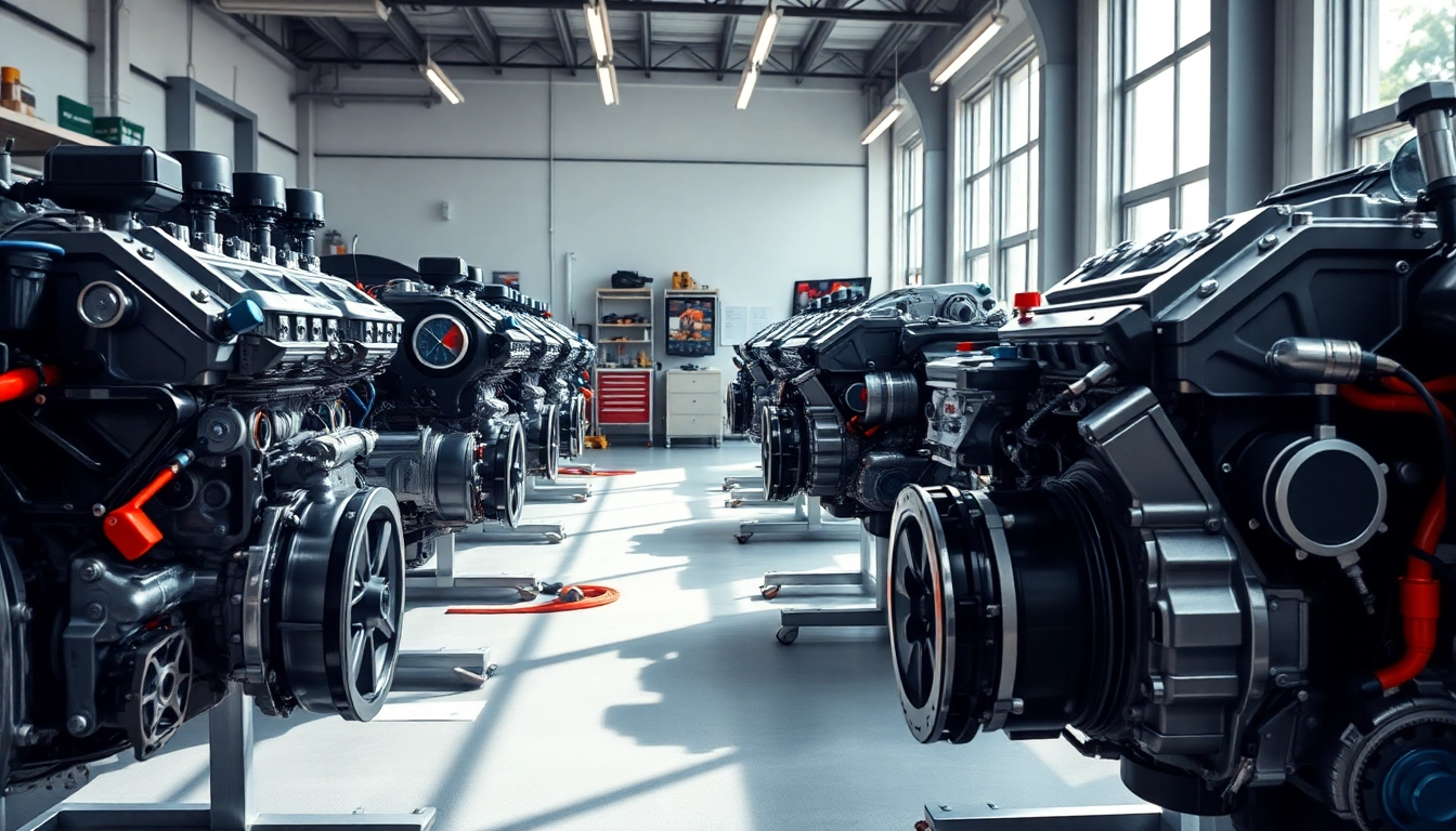 Discovering Approved Engines in a modern automotive workshop with intricate details.