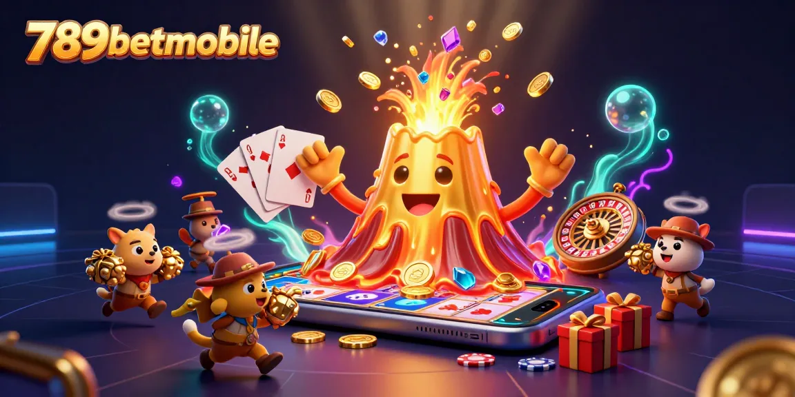Unlock thrilling excitement with the vibrant 789betmobile casino, showcasing golden winnings and lively game elements.