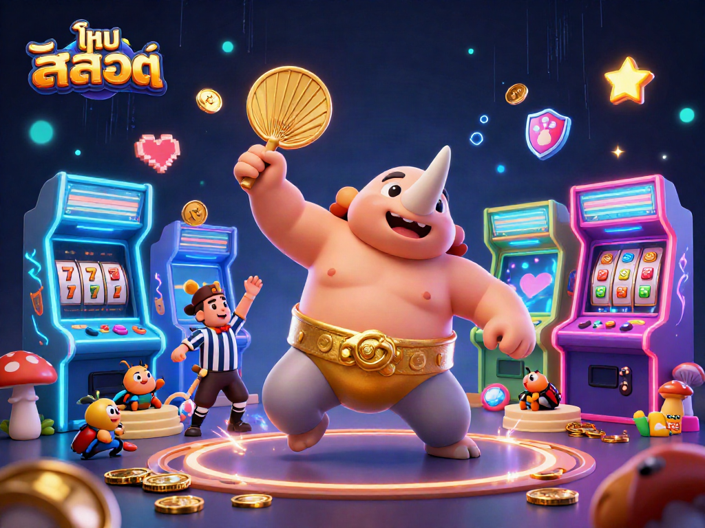 Experience thrilling ไทย สล็อต action with our heroic beetle champion flourishing amidst exploding coins and vibrant game machines.