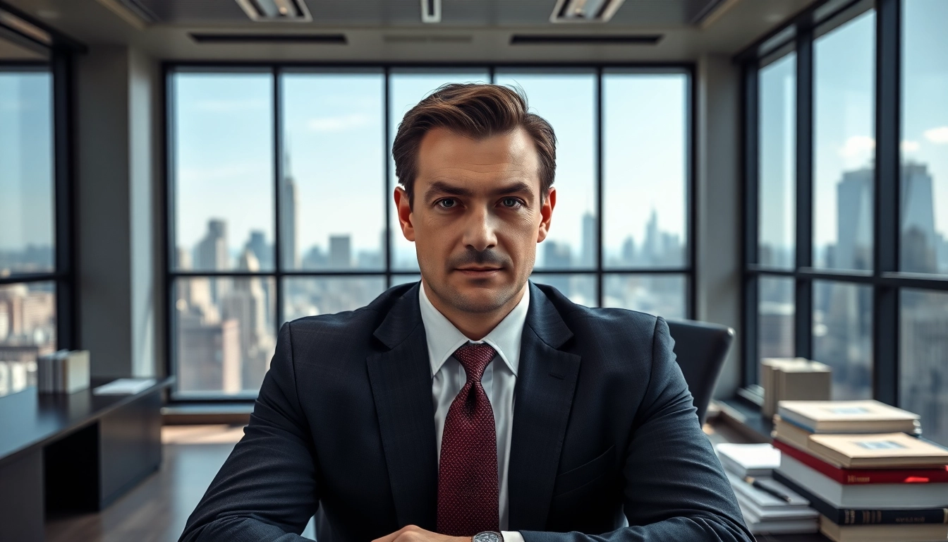 Experienced New York City Personal Injury Lawyer consulting with a client in a professional office.