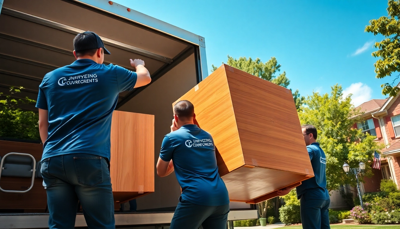 Dynamic scene featuring lift and load movers efficiently handling a residential move.