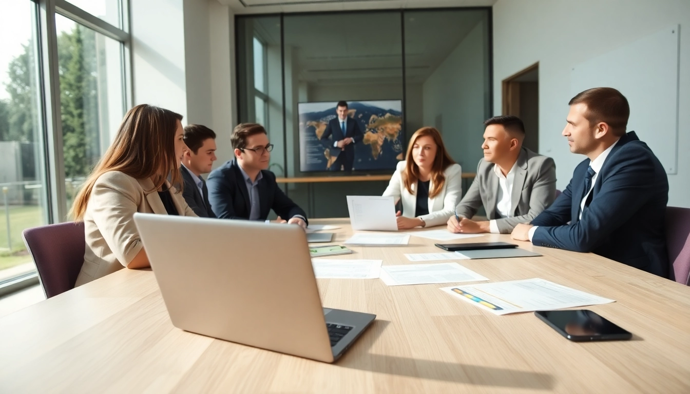 Landlords strategizing on guaranteed rent in Chesham at a modern office meeting.