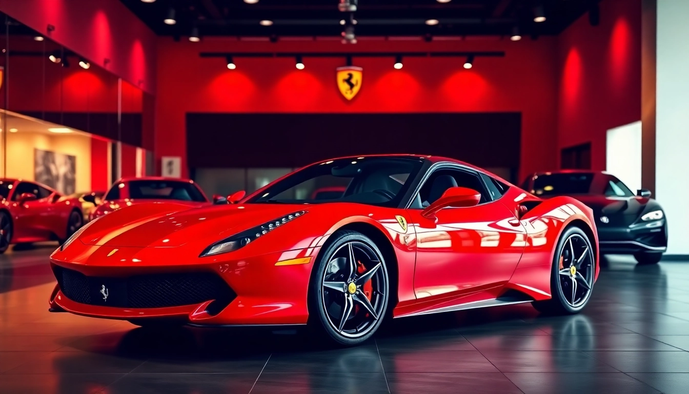 Showcase of a pre-owned Ferrari Johannesburg highlighting its luxury and performance features.