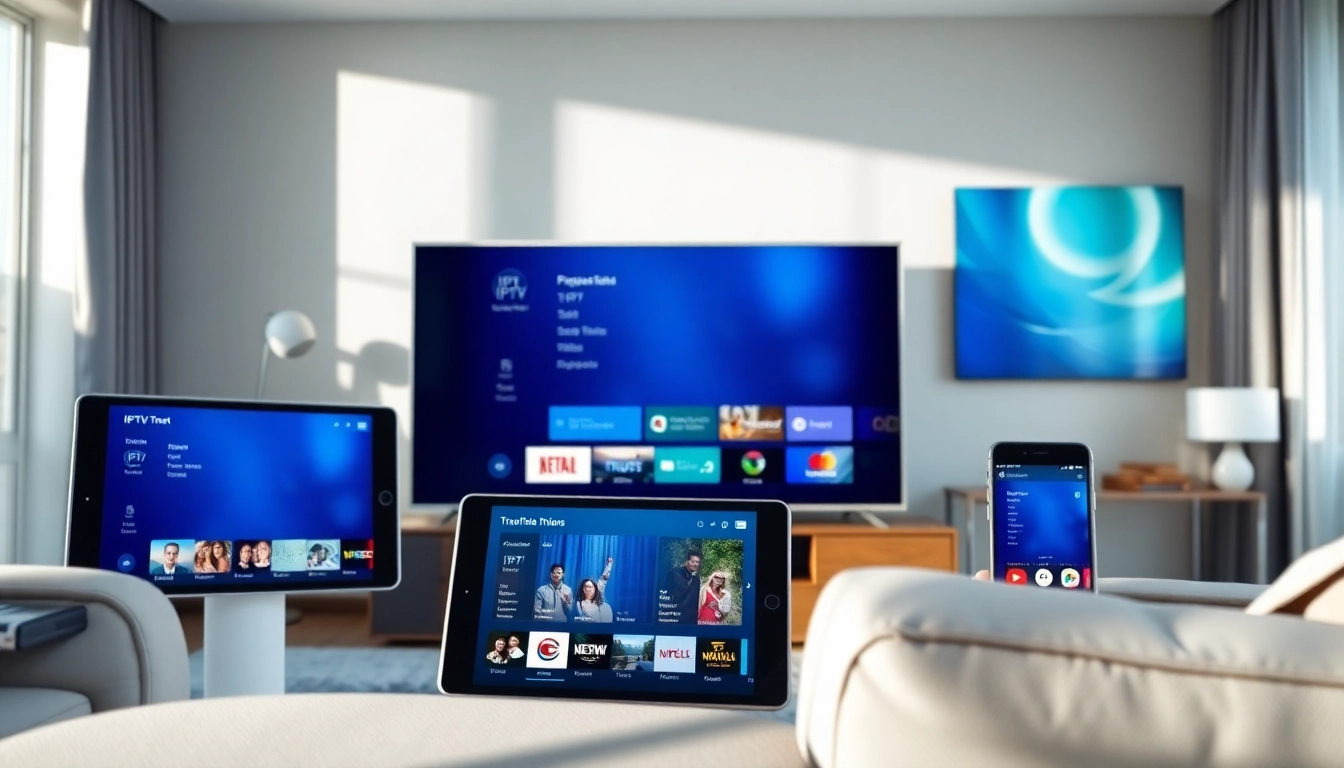 Explore a modern IPTV service at https://bosstv.ca with vibrant graphics and multiple devices.