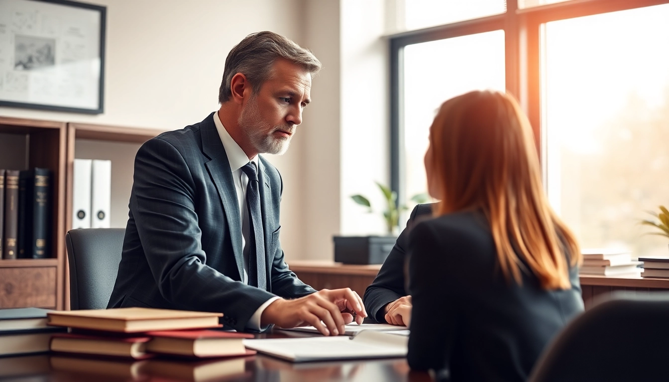 Asheville criminal defense lawyer providing expert legal advice in a professional office.