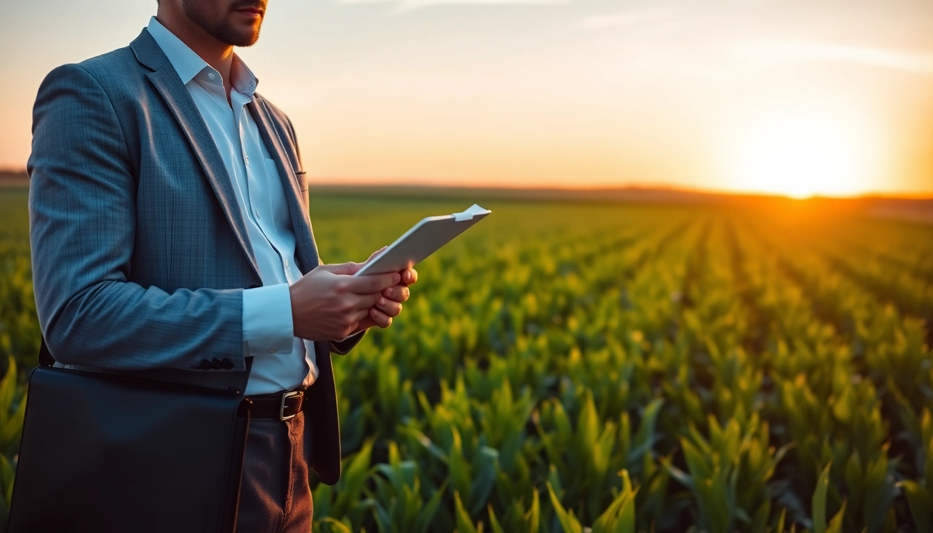 Evaluate agricultural law documents amidst crop fields for effective legal insights.