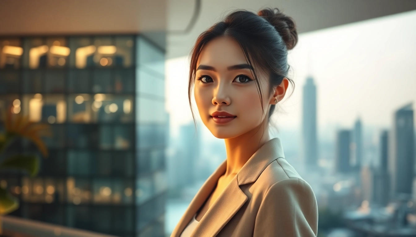 包养主题的优雅女性与现代城市背景的结合，展现真实与时尚。