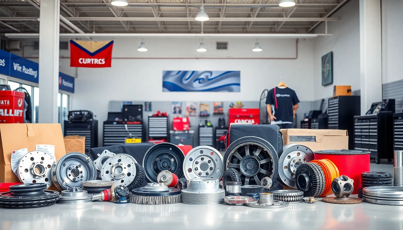 Showcase diverse OEM automotive parts available at https://factoryoemsupply.com/ with bright lighting and professional layout.