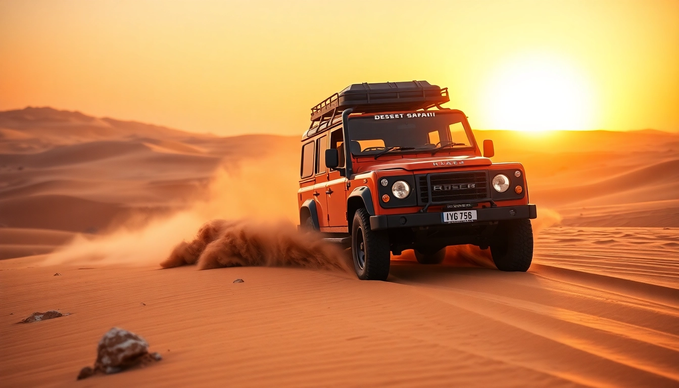 Experience the thrill of desert safari dubai with a 4x4 racing over golden dunes.