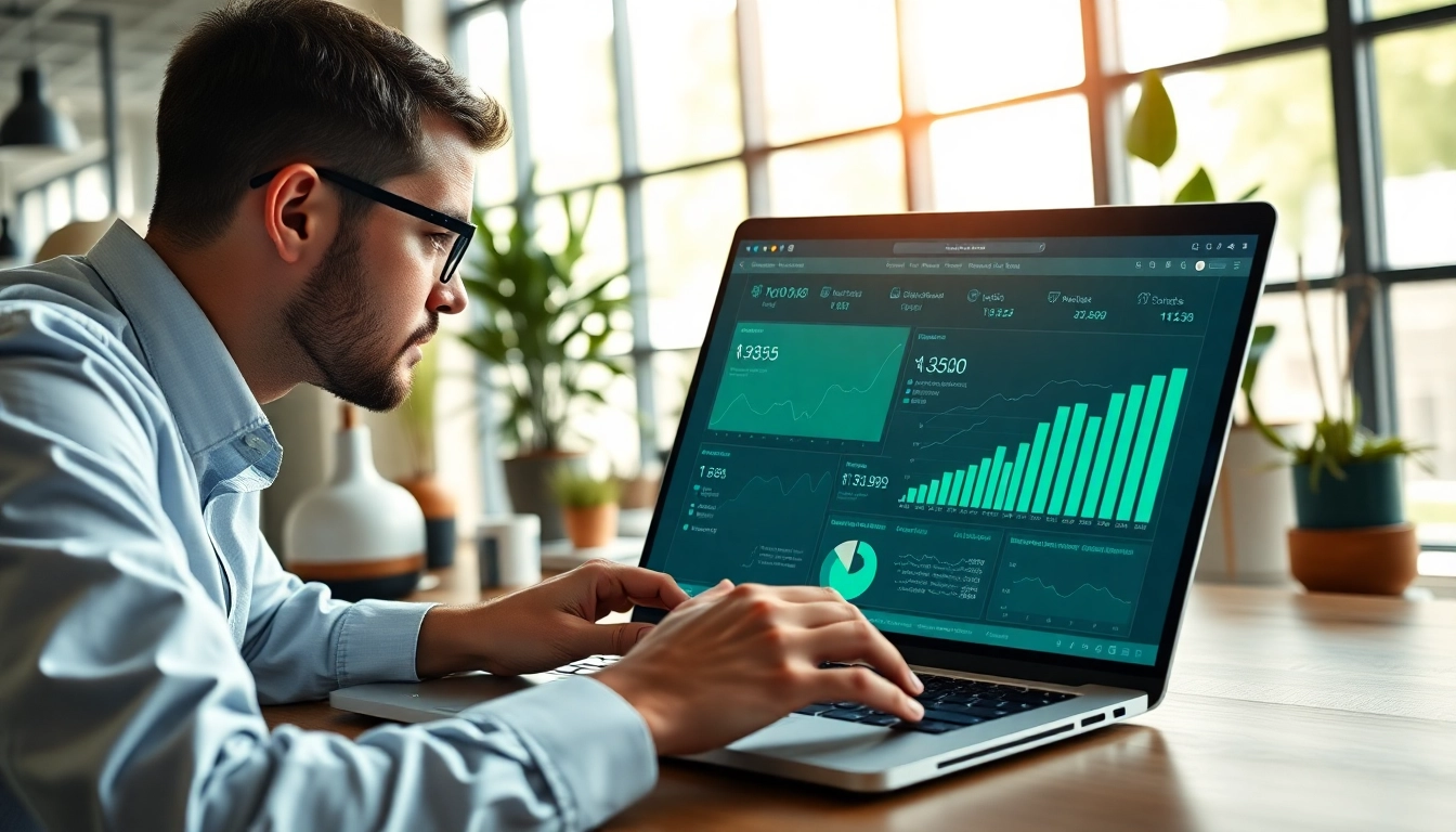 Analyze marketing strategies using https://press.farm in a modern office setup.
