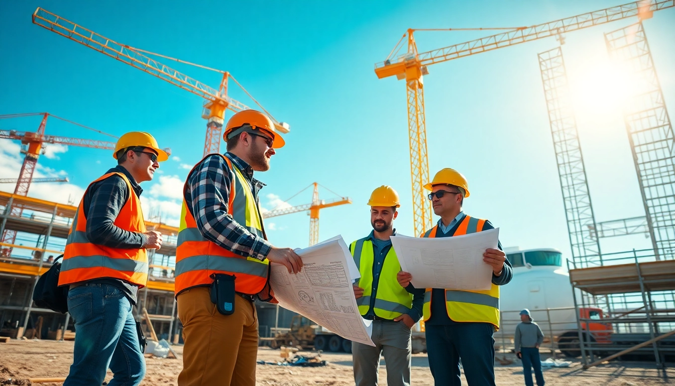 Construction association Colorado professionals collaborating on a job site.