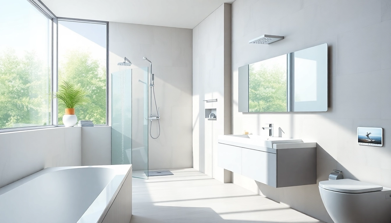 Produkte von Sonni sanitär in einem modernen Badezimmer-Setting, stilvoll angeordnet.
