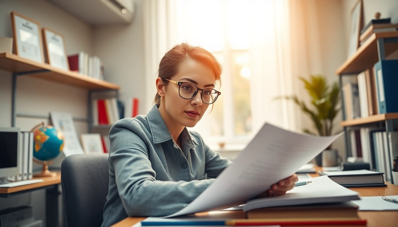 Traducteur certifié au travail dans un bureau à Paris, mettant en valeur le professionnalisme du traducteur assermenté à Paris.