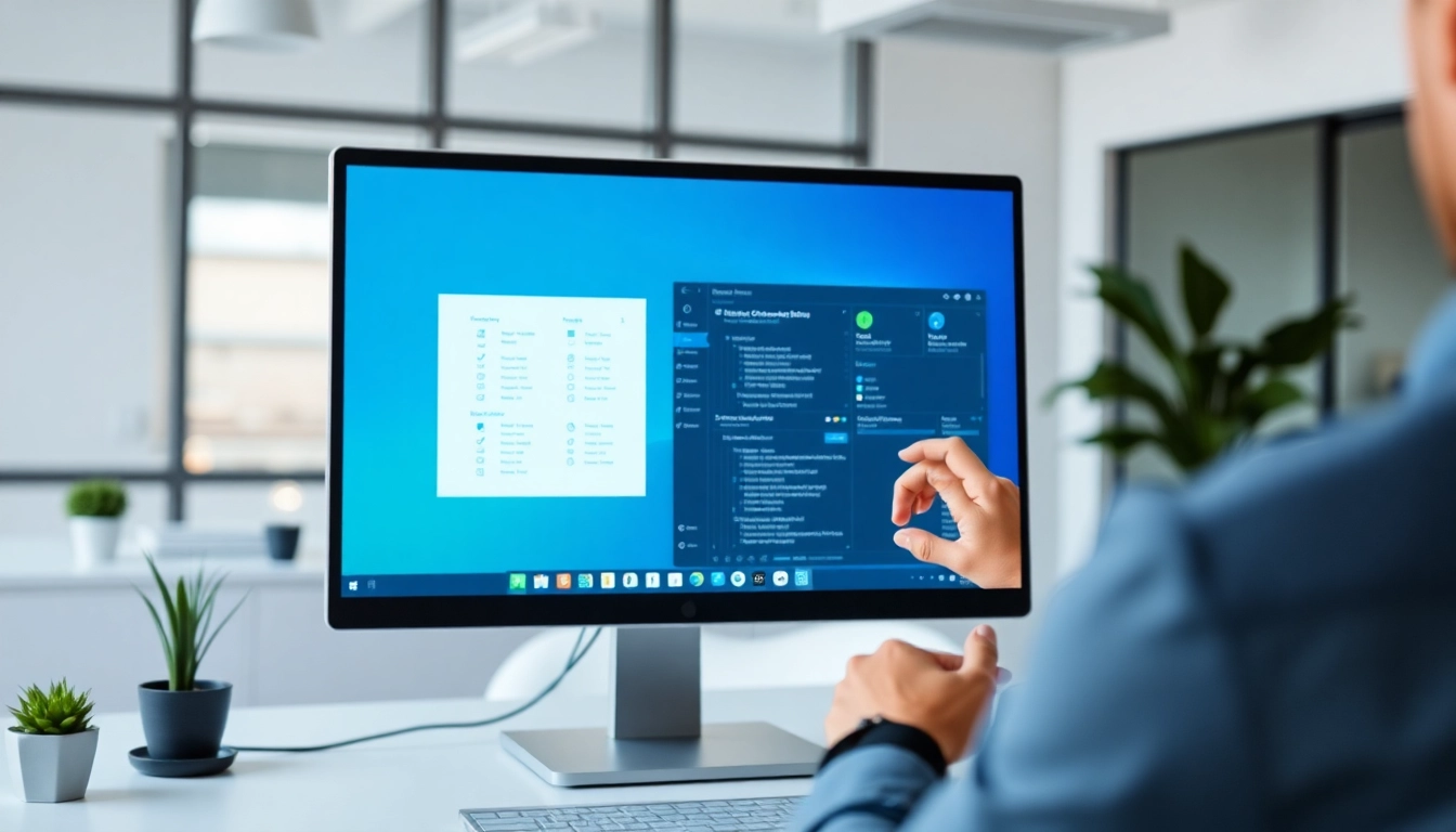 Enhancing productivity with 向日葵远程控制 software in a modern office setup.