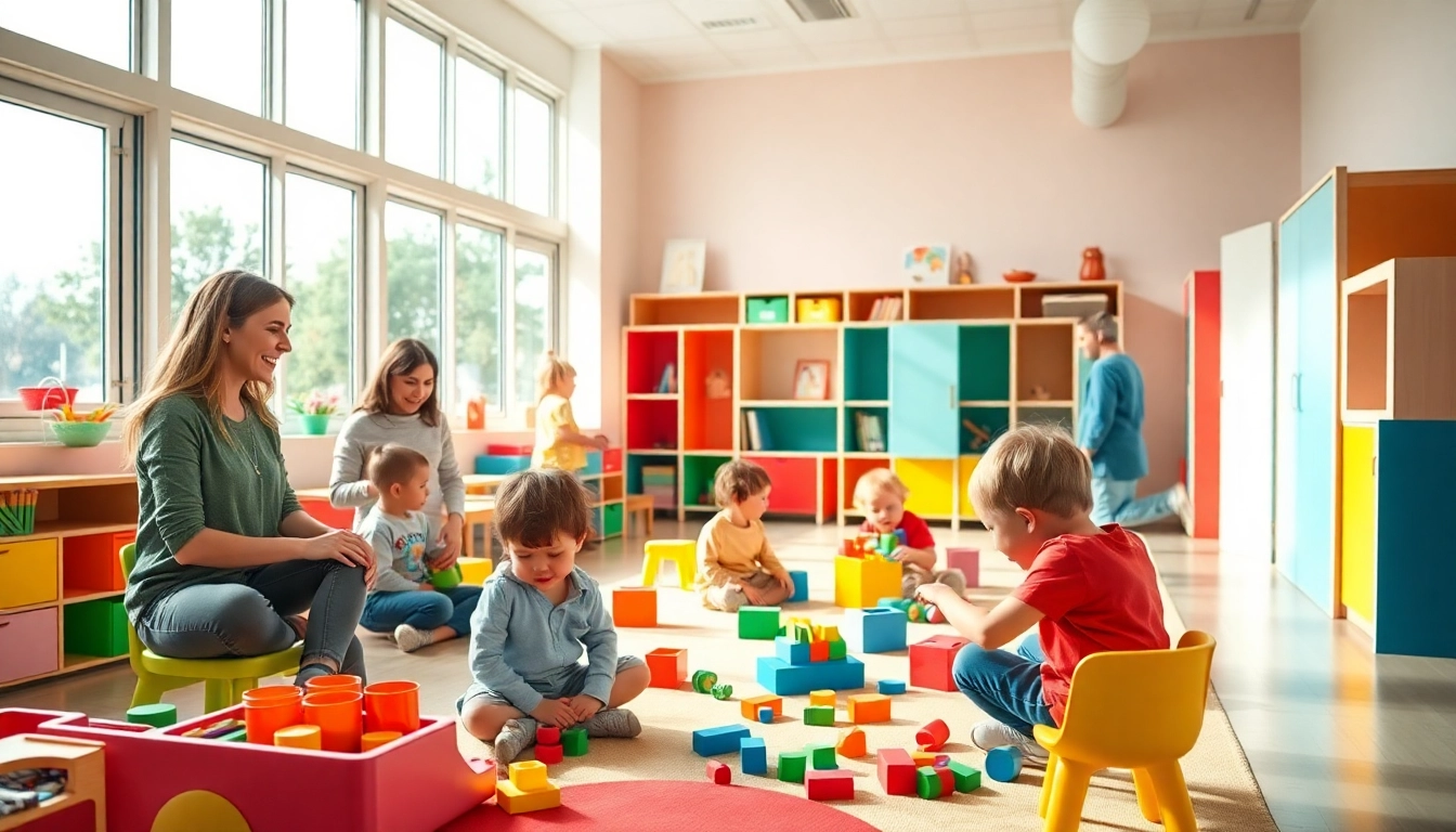 Visit https://juniorsjunction.com to see a lively daycare filled with children learning and engaging.