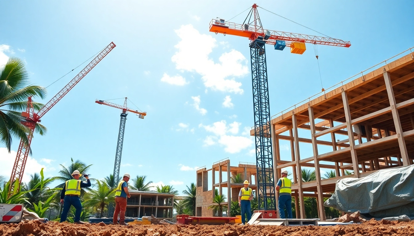 Hawaii construction news highlights a dynamic construction site filled with activity.