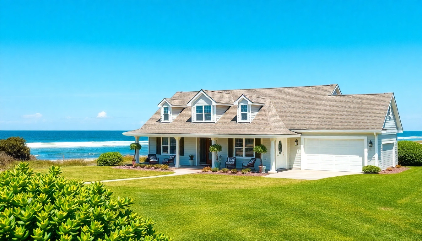 Engaging view of a picturesque cape cod home with an attached garage and coastal ambiance.