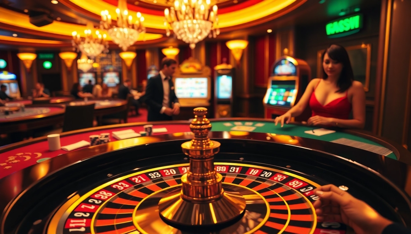Experience thrilling gaming moments at link vao w88 with vibrant casino elements, lively players, and engaging decor.