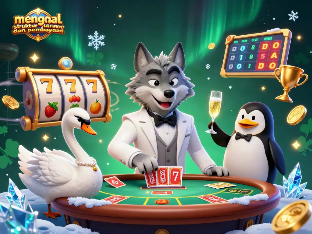 Mengenal struktur taruhan dan pembayaran pada permainan slot gacor dengan ilustrasi 3D menawan dan elemen permainan yang dinamis.