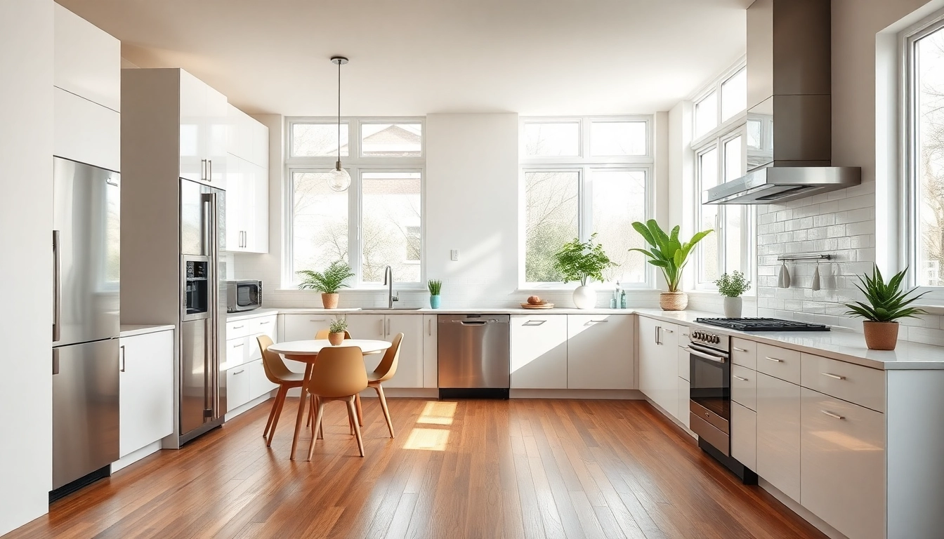 Aspiring home renovation scene with a beautifully remodeled kitchen featuring modern design and natural light.