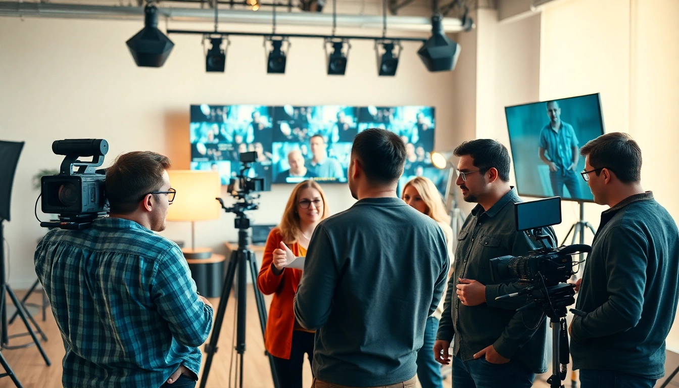 Collaborative team of videographers in action at a Video Production Company Calgary.