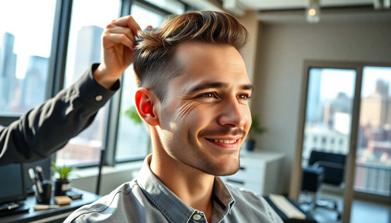 Ace of Fades 212 showcasing a confident man enjoying non-surgical hair restoration in NYC.