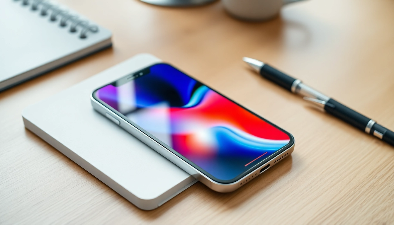 Captura el iPhone 17 Air sobre un escritorio moderno, destacando su diseño elegante y pantalla vibrante.