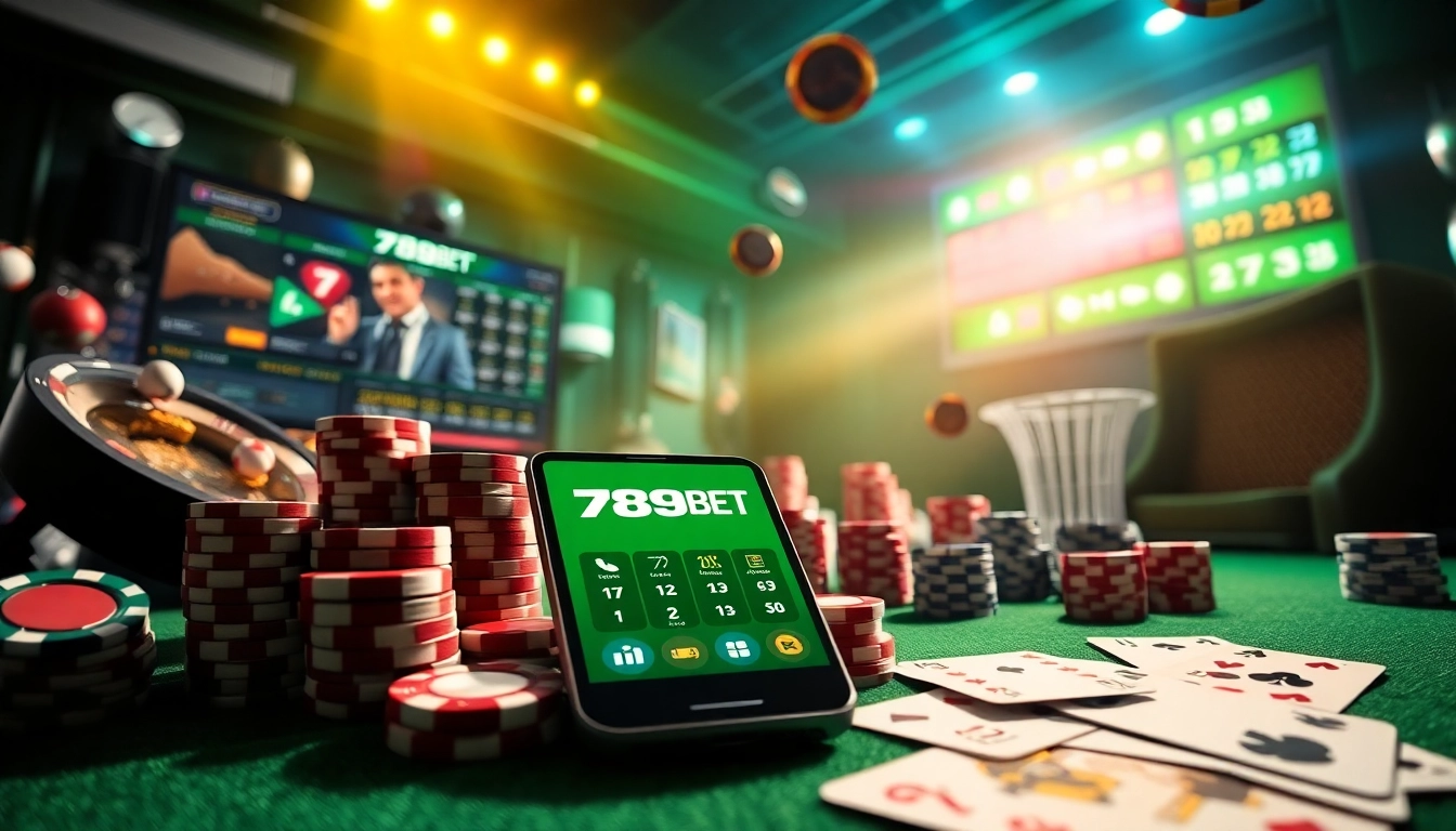 Immersive scene showcasing online gambling excitement at https://789beta2.com/, featuring digital interfaces and gaming elements.
