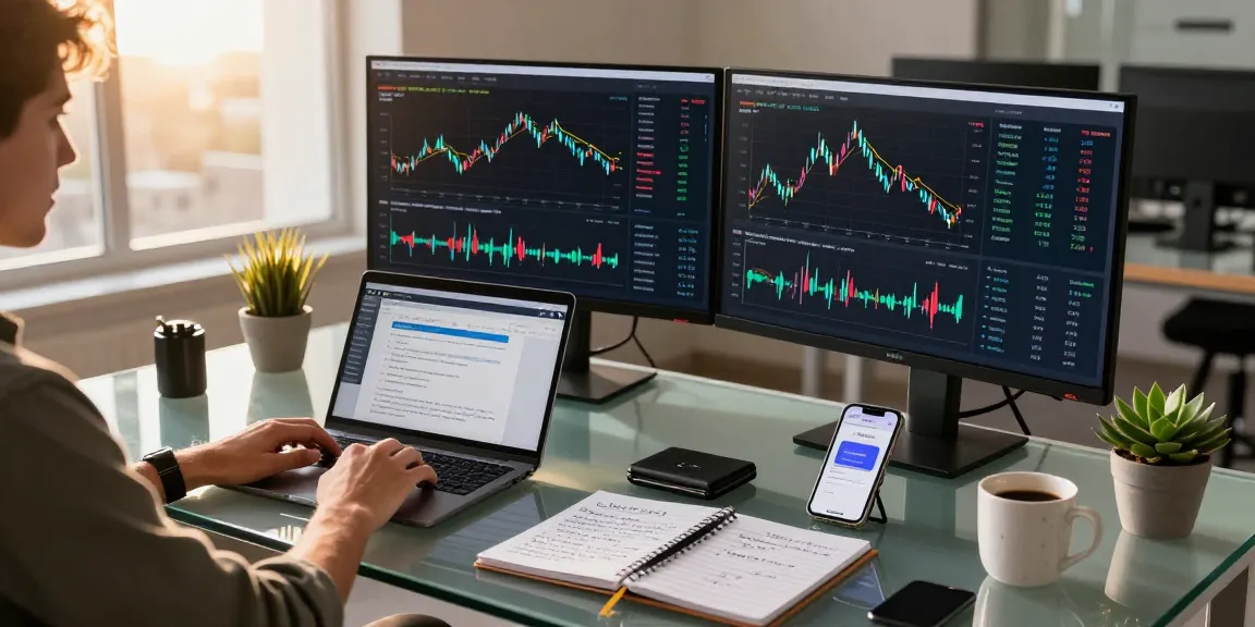 Cloud mining company trading workspace with cryptocurrency charts and blockchain tools.