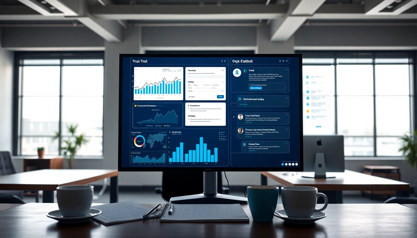 Engaging user interaction with the BenchBot.ai testing platform showcasing AI capabilities in a modern office.
