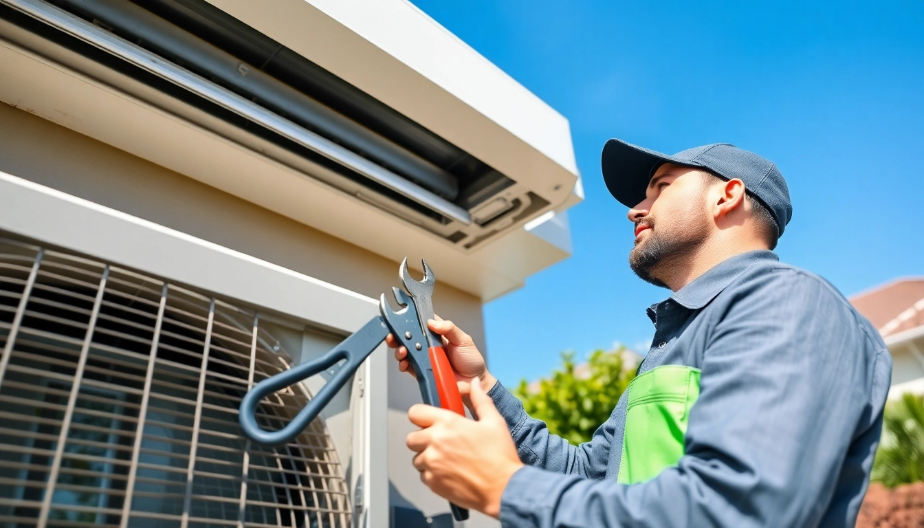Expert conducting hvac repair north salem on outdoor air conditioning unit, ensuring home comfort.