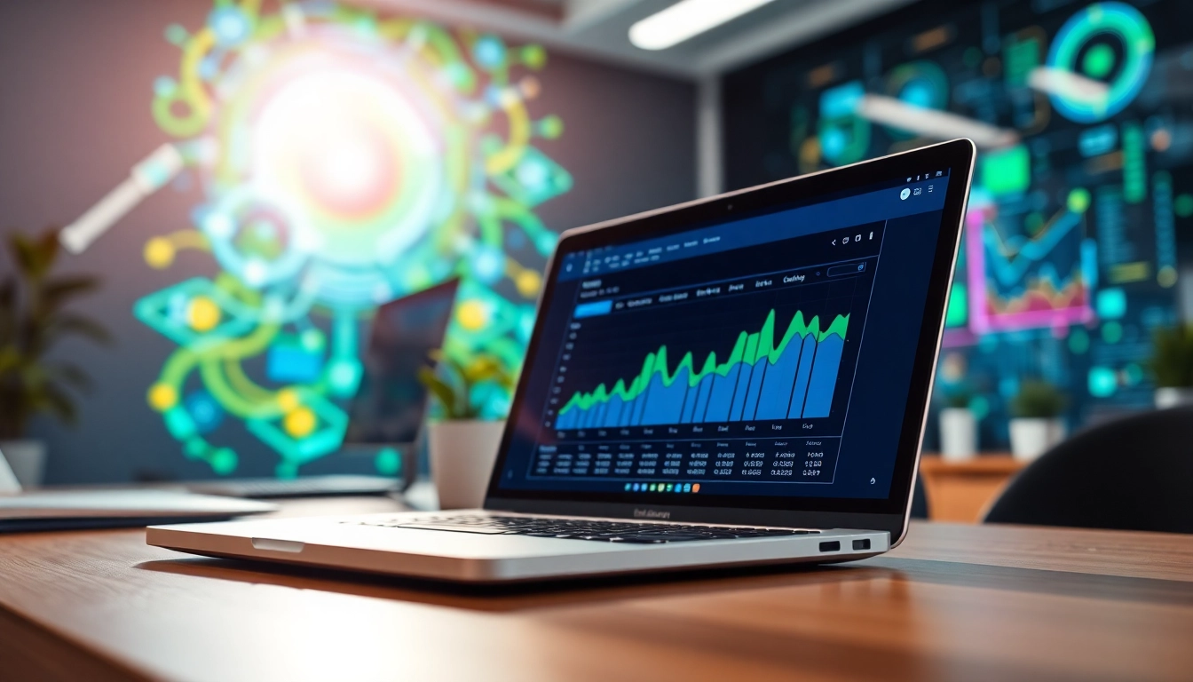 Showcasing innovative ai tools within a modern workspace and sleek technology.