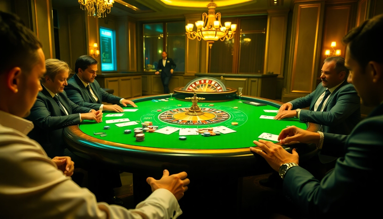 Exciting gameplay at B52 Club with poker chips and cards on a luxurious table.