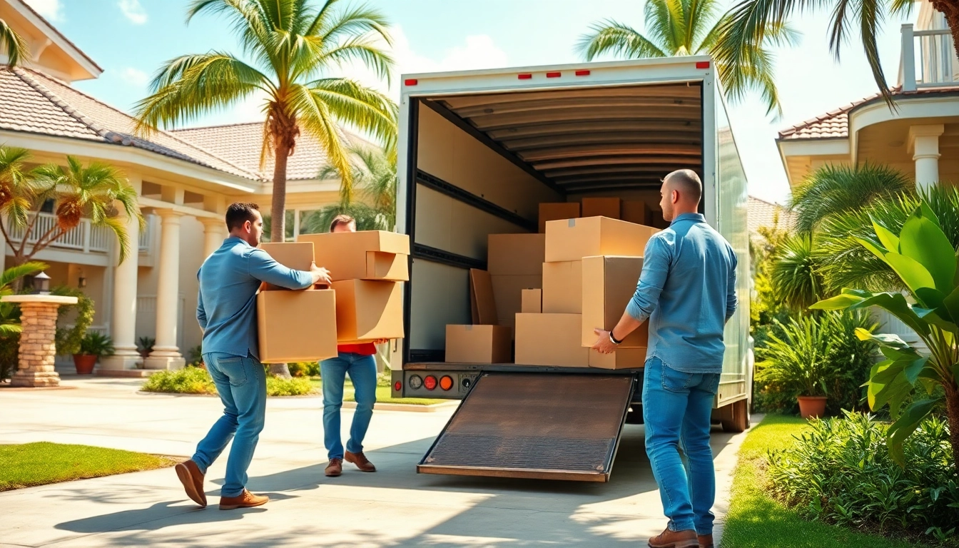 Movers Hilton Head Island SC efficiently loading a moving truck under sunny skies.