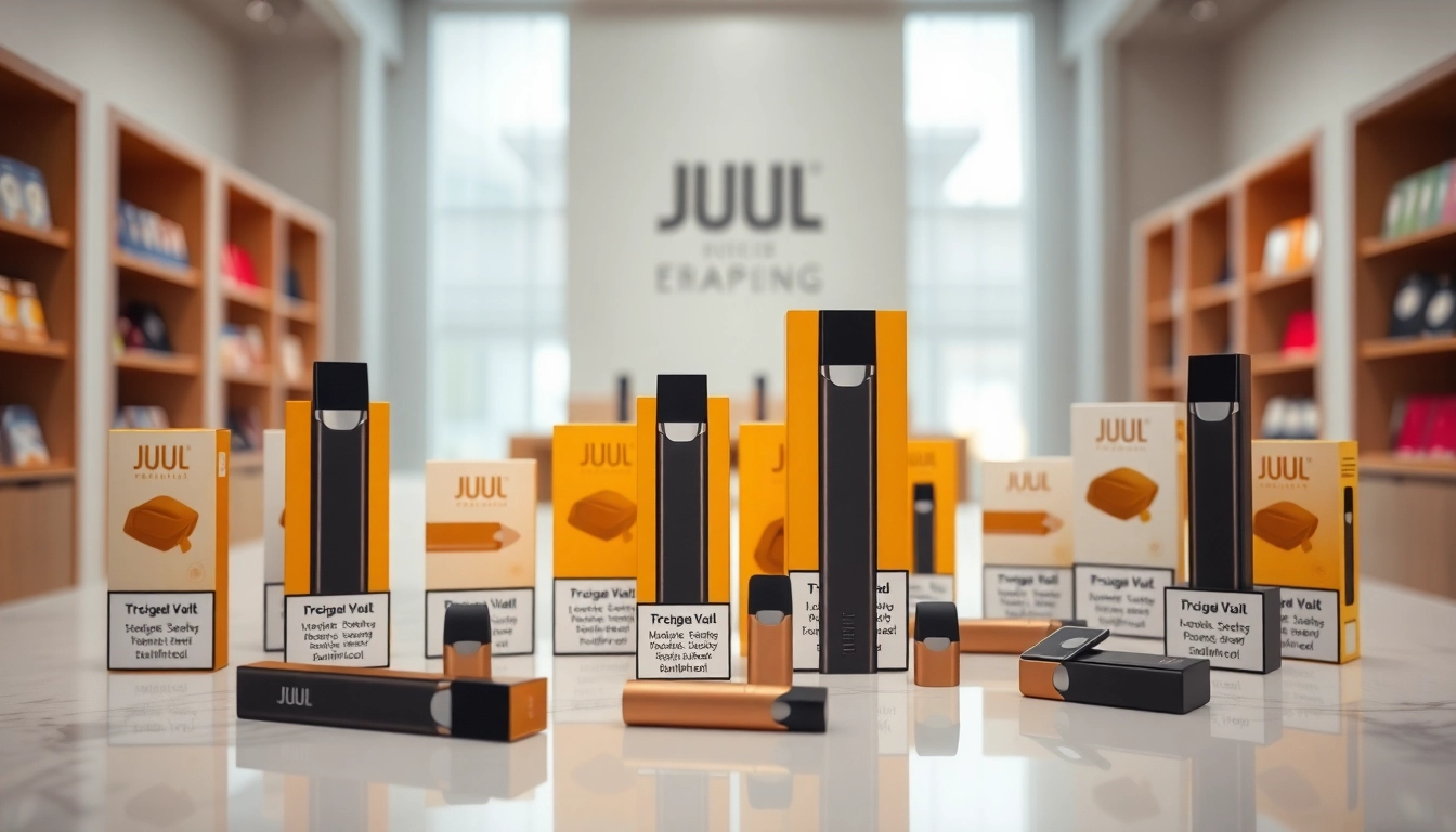 Find where to buy JUUL devices and pods in the USA featuring sleek designs and vibrant packaging.