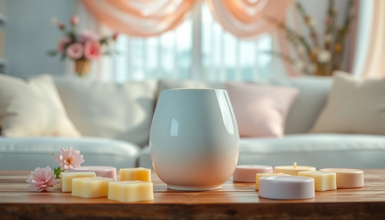Discover relaxing ambiance with the wax warmer from https://www.scentswarmers.com, surrounded by vibrant wax melts.