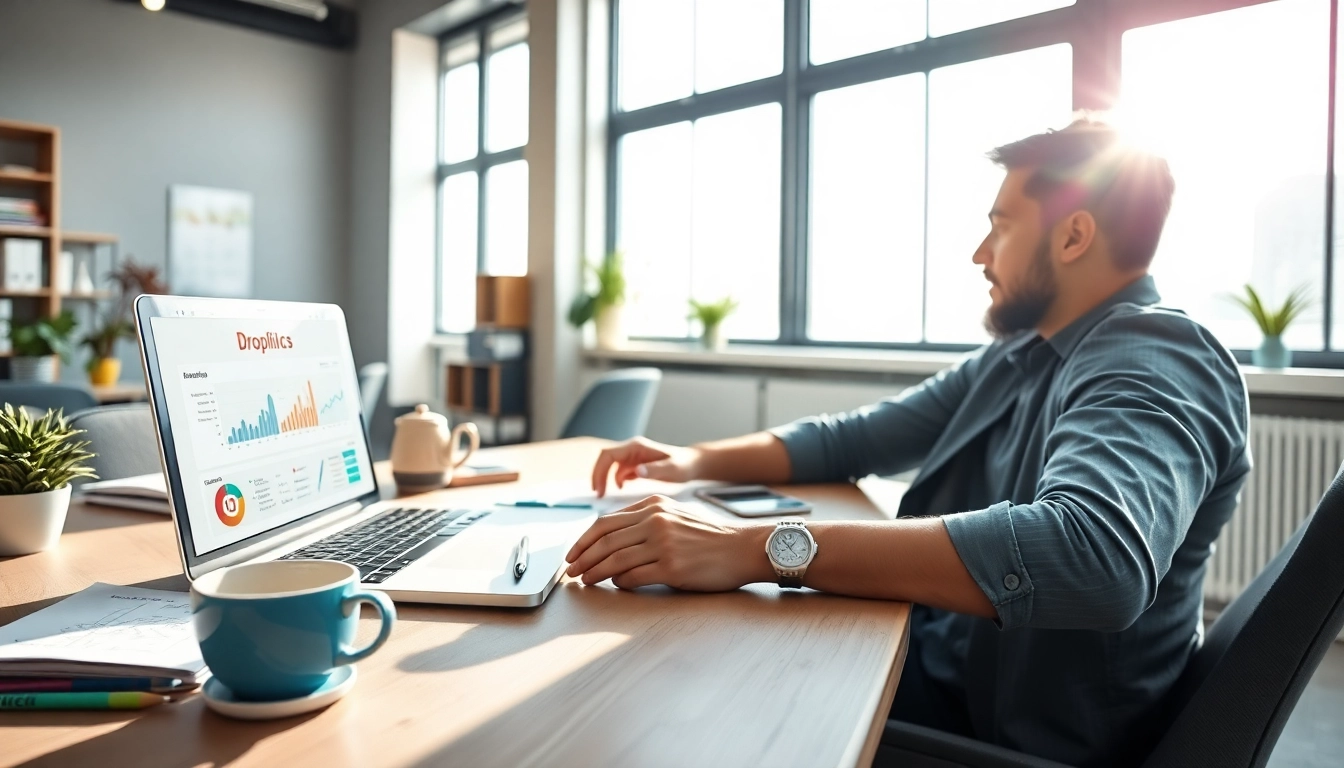 Boost your dropshipping success with deviens-dropshipper.fr insights in a vibrant workspace.