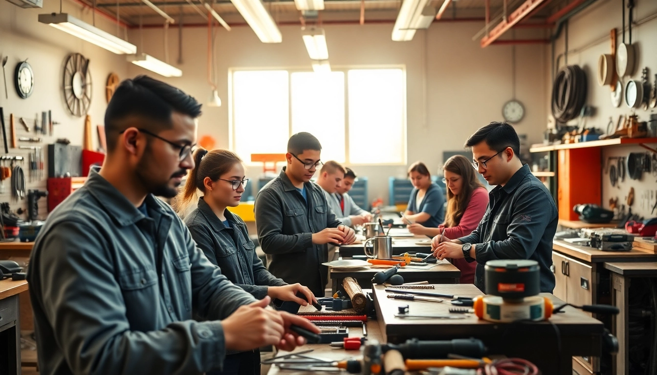 Students thriving at trade schools in Southern California with expert instructors in a dynamic learning environment.
