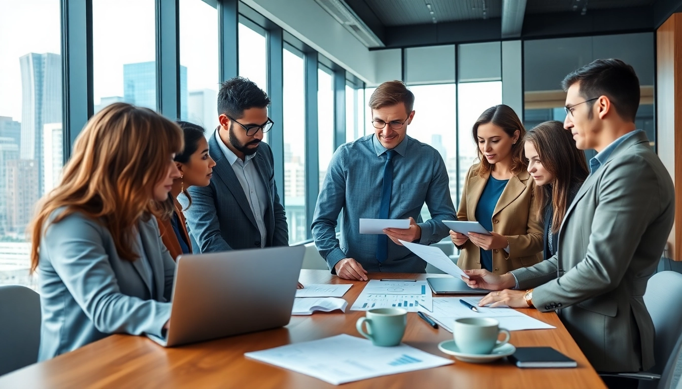 Team collaborating effectively at https://www.shiverhamilton.com in a modern office setting.